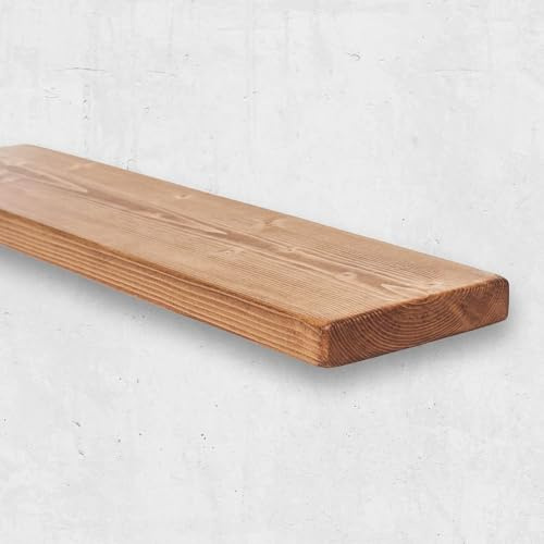 Chill House Flat Rustic Floating Shelf 9x2 inches, 200cm long - Dark Oak Finish Reclaimed Wood Floating Shelves for Wall Decor, Rustic Wooden Shelves for Bedroom, Living Room, Kitchen, or Bathroom