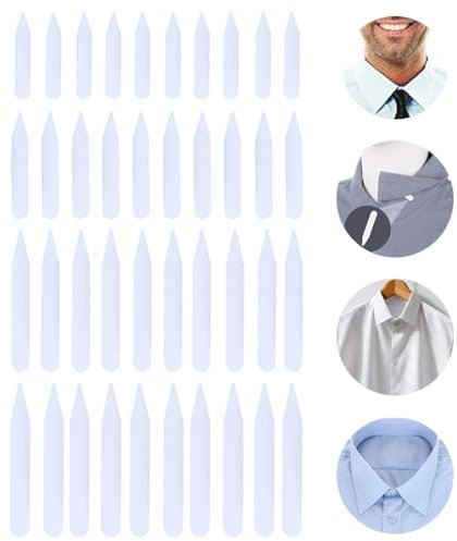 LYQNIHOB Set aus 40 Kragenstäbchen - Kragenstäbchen für Herrenhemden, Hemdkragenverstärker für Herrenhemden, damit der Hemdkragen den ganzen Tag perfekt sitzt, Ideal für Vater und Ehemann