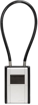 ABUS KeyGarage 797 FLEX - Schlüsselkasten mit Zahlencode und Kabel zur flexiblen Befestigung - zum Aufbewahren von Schlüsseln und kleinen Wertgegenständen – schwarz-silber