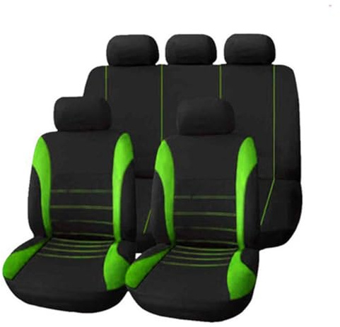 sitzbezüge Auto Für Peugeot 508 207 307 407 3008 206 2008 208 Sw 308 107 301 408 5008 4008 / Autositzbezüge aus Stoff schonbezug autositz(A-5Seats-green)