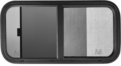 Ventana Lateral ParaCaravana – Ventana Con Mosquitera Para Autocaravana, Ventana Abatible Resistente Para Camping, CristalDe Seguridad Con Pestillo, Marco De Aluminio Con Película Opaca 800x500mm