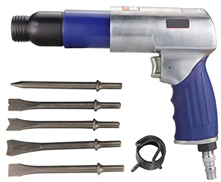 Air Hammer Demolition Jack Air Hammer 175mm Professional Handheld Pistol Gas Shovels 250K Small Rust Remover Pneumatic Tools with 5 Chisels for Trenching, Chipping, Breaking Holes