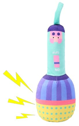 Dog Teething Toy - Plush Microphone Style, Durable Soft Build, Sound Making Plushiee, Gentle Chew Accessory | Engaging Pet Play Toy For Biting Training Relaxation And Exploring For Puppies At Home