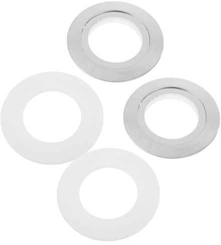 SHINEOFI 2 Sets Toilet Dual Flush Button Adapter Plates for 38 mm Buttons | Chrome-finish plastic converter rings for cistern replacement, toilet repairs and fitting 38 mm push buttons
