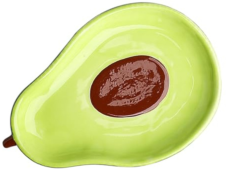 Angoily Assiette à Salade Forme Avocat en Céramique Verte 16,5 Cm Petite Assiette de Collation Plat de Rangement pour Fruits Vaisselle Maison la Cuisine