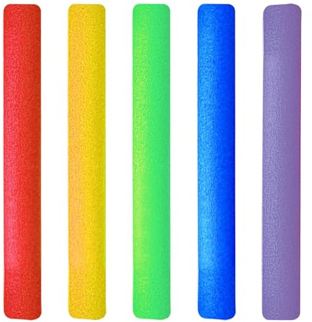 Tubi galleggianti per piscina flessibili - Confezione da 5 multicolori in morbida schiuma | Tubi spessi 120 cm per galleggiamento extra | Dispositivo multiuso per acqua ed esercizi per piscina