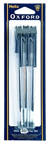 Helix Oxford Ballpoint Pen - Black (Pack of 6)