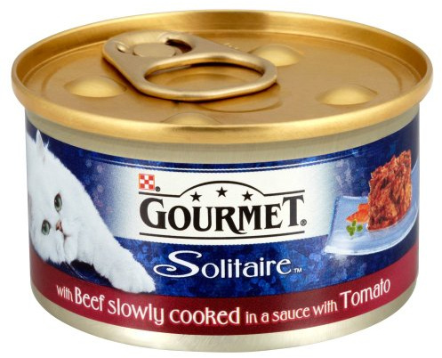Gourmet Solitaire Tinned Cat Food with Beef, 85g