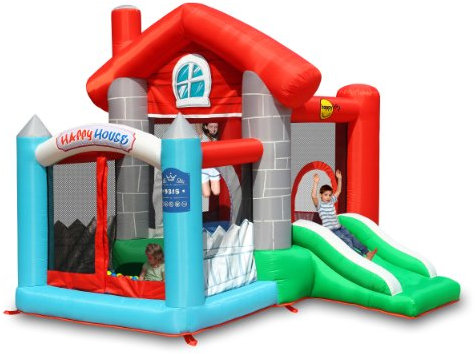 Action Air - 9315 - Aire de Jeu Gonflable - Happy House avec Toboggan