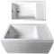 Axppin Duschwanne mit Sitz 120x75cm, 39cm tief, Weiß, Alkoven, Acryl, Freistehende Wanne, Badewanne