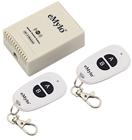 eMylo Relè Telecomando Interruttore 2 Canali Con Due Trasmettitori Senza Fili Di RF (12V 433Mhz)