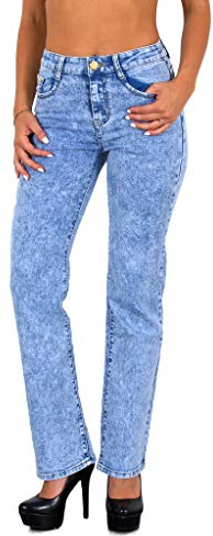 ESRA Jeans Damen Straight High Waist Stretch Jeanshose G200