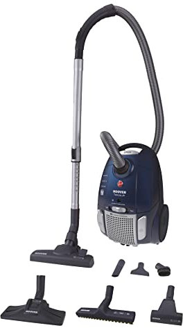 Hoover TELIOS + TE80PET, Aspirateur Traineau avec Sac,Puissant 550W, Ultra Silencieux 66db,Grande Performance, Grande Capacité 3,5L, Filtre EPA10 Lavable + Brosse Spécial Poils Animaux + Parquet
