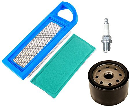 OxoxO 697014 697153 Luftfilter und 697015 Vorfilter mit 696854 795890 Ölfilter Zündkerze für Briggs & Stratton Rasenmäher Motoren