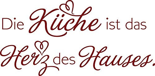GRAZDesign Wandtattoo Küche ist das Herz des Hauses | Küchenaufkleber selbstklebend Sprüche - 61x30cm / 030 dunkelrot