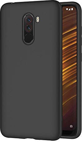 AICEK Coque Xiaomi Pocophone F1, Noir Silicone Coque pour Xiaomi Pocophone F1 Housse Xiaomi Pocophone F1 Noir Silicone Etui Case (6,18 Pouces)