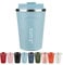 SUNTQ Reusable Coffee Cups Travel - Coffee Travel Mug with Leakproof Lid - Thermal Mug Insulated Cup - Stainless Steel Coffee Travel Cup - for Hot and Cold Drinks, 13oz/380ml, Sky Blue