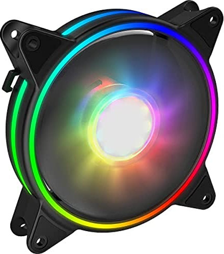 GameMax Razor Extreme ARGB PC Cooling Fan 120mm, PWM Control, Dual-Ring, Hydraulic Bearing, 11 Blade Fan, 3 Pin Aura Connector, RGB Mystic Light Sync | Black