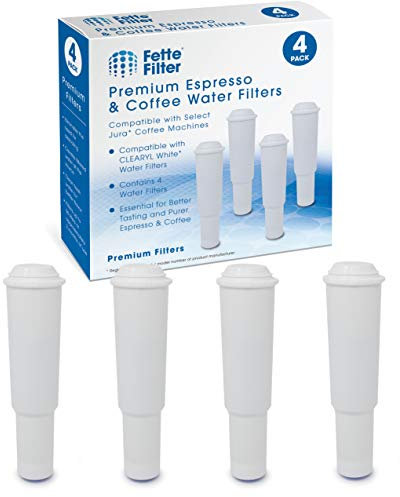Fette Filter - Coffee Water Filters Compatible with Jura Clearyl White 64553, 7520, 60209, 68739 Also Compatible with Various Models of Nespresso, Capresso, Impressa Pack of 4