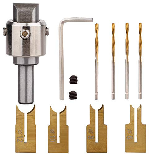 blinfixe SDS 13Pcs Wooden Bead Maker Drill Bit Masonry Metal Flat Self Centering Chamfer Milling Tools,Hss Bracelet Beads Ball Router Bit,Cobalt Plus Core Cutter 6-12mm Handheld Set