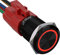 APIELE 16MM Verriegelung Druckschalter 12VDC 5A, Schwarz Aluminiumlegierung mit LED Ringbeleuchtung wasserdicht Latch Drucktastenschalter, Auto RV LKW Boot EIN/AUS Taste Schalter (rot)