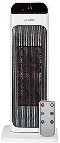 MONHOUSE Aerotherme Portable - Radiateur Electrique en Tour en Ceramique PTC 22 Pouces avec Controle Thermique 15-35 Degres Celsius Et Minuterie Jusqu'a 12 Heures
