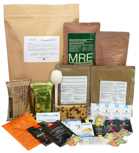 Ration-X 24 Hour Ration Pack Ambient Army Type Menu 1 4000kcal Three Main Meal Pouches +++