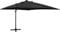 vidaXL Ampelschirm mit Mast LED-Leuchten Sonnenschirm Gartenschirm Marktschirm Strandschirm Schirm Kurbelschirm Terrassenschirm Schwarz 300cm