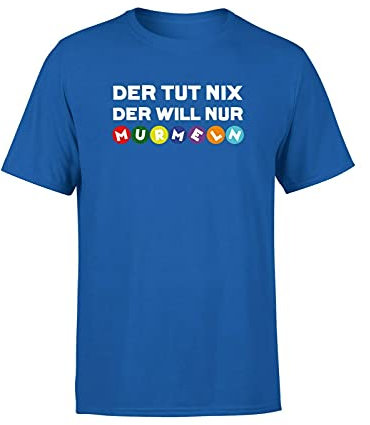 Brettspiel Der TUT nix der Will nur Murmeln Brettspiel und Sprüche Herren T-Shirt, Farbe: Blau, Größe: X-Large