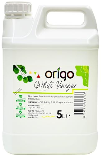 Origo White Vinegar 5L Premium Quality | 6% Extra Strength Food Grade for Cooking, Cleaning, Baking, Pickling, Weed Killer | Eco-Friendly, Natural & Multi-Purpose Vinegar