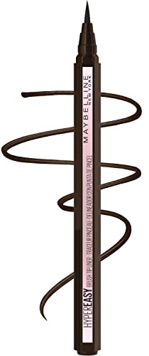 Maybelline Hyper Easy Liquid Pen No-Skip Wasserdichter Eyeliner, Satin-Finish, Pitch Brown