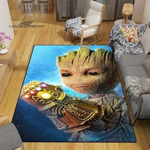 BGAFAG Groot Superhelden-Teppich Für Zuhause, Wohnzimmer, Schlafzimmer, Großflächig, Weich, Kinderzimmer, Anime-Dekoration, E7694, 120 X 160 cm