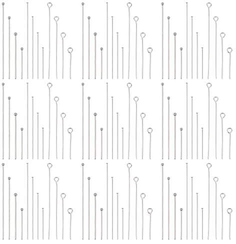 PH PandaHall 1200 Stück 4 Größen Kugelkopfstifte Augenstifte Flachkopf Pins 304 Edelstahl Schmuckherstellung Pins Findings für Ohrring Anhänger Schmuck Halskette Armband DIY Handwerk Herstellung
