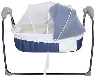 Babystuhl Babyschaukel Laniumstuhl Auto-Swing FüNf-Geschwindigkeit Babywippe Babywiege Schaukelwippe Bluetooth Musik + Fernbedienung Elektrische Bett Stubenwagen Mit Moskitonetz Schaukelsitz 18Kg