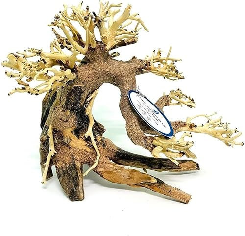 THATUWOOD Driftwood Bonsai for Fish Tank - Decor Aquascape Wood - Artificial Handmade Aquatic Bonsai Home Decorations (Bonsai Tree)