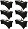6PCS 6-Fuß Schwarze Tischdecke, Spandex Dehnbare Elastische Rechteckige Cocktail-Tischdecke, Enge Anti-Falten, Waschbar Für Handwerksausstellungen/Hochzeit