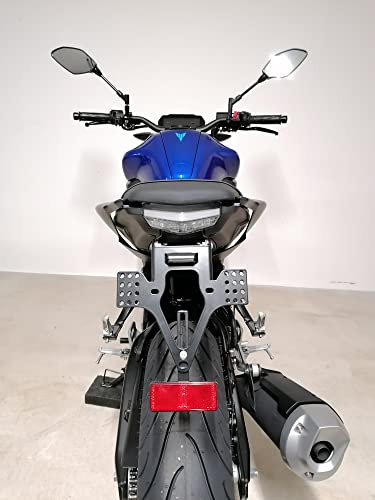 Kennzeichenhalter für Yamaha MT 125 Bj.20-25 GroFaTec EVO Set Kennzeichenträger Nummernschild mt125 Träger Halter kurzes Heck Heckumbau auch Modell 2025 mt-125