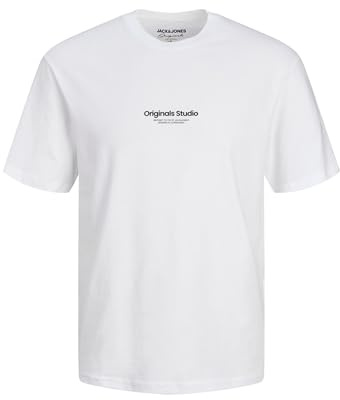 JACK & JONES Herren Rundhals T-Shirt JORVESTERBRO - Regular Fit S M L XL XXL, Größe:S, Farbe:Bright White 12240121