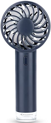 MYCARBON Mini Handventilator Tragbarer USB 3 Stufen Ventilator Wiederaufladbarer 25 Stunden Arbeitszeit Handheld Ventilator Mini Tischventilator für Make-up Einkaufen Anstehen U-Bahn Blau