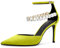 Aachcol Mujer Sexy Correa Tobillo Aguja Alto High Heel Pumps Puntiaguada Punta Dress Zapatos Fiesta de Boda Ante Verde Lima 8 CM 39 EU