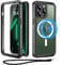 Beeasy for iPhone 13 Pro Waterproof Case MagSafe Magnetic Shockproof Dustproof Front Back Cover,360 Full Body Protective Built-in Screen Heavy Duty Hard Case for iPhone 13 Pro 6.1 ”Black
