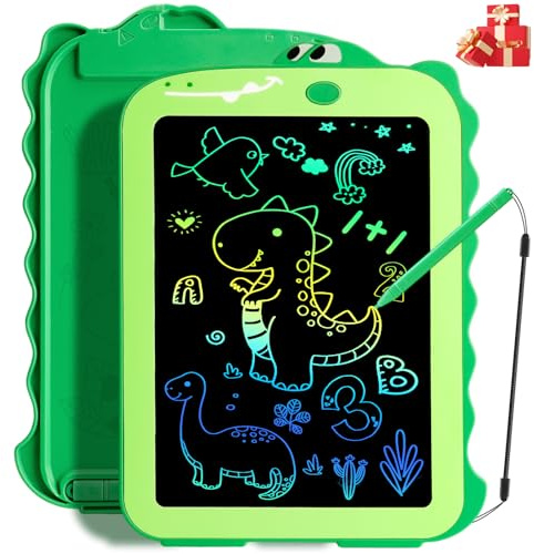 Teriph LCD Writing Tablet for Kids, Colorful Toddlers Toys Drawing Board, Educational Kid Toys, Doodle Pad Dinosaur Toy for 3 4 5 6 7 8 Year Old Boys Girls Birthday Party Xmas,8.5inch & Green