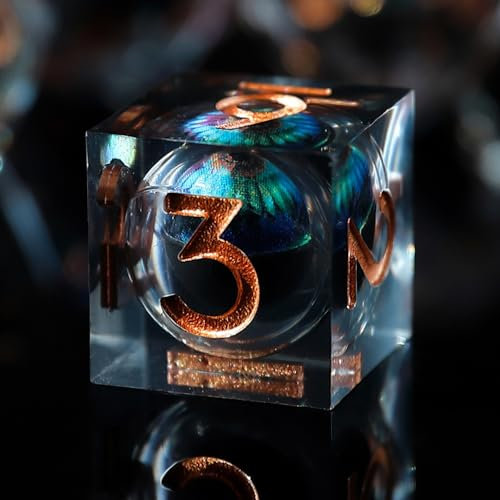 DND Würfel Set Drachenauge Polyedrische Harz Spielwürfel Scharfkantige D&D Rollenspiel-Würfel für Dungeons and Dragons RPG MTG Pathfinder D4 D6 D8 D10 D% D12 D20 mit Geschenkbox
