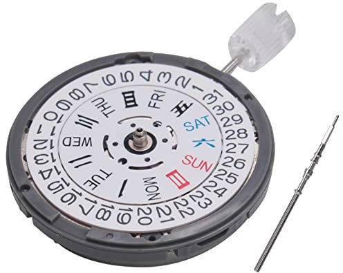 Speesy Uhrwerk NH36, Krone bei 3,8 Uhr, Mechanische Uhr, Ersatzbewegung für Diver's MOD Sub, 24 Juwelen, WeißEs Datum, Schwarze Schrift