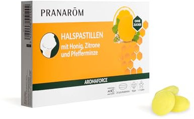Pranarom - Aromaforce - Halspastillen mit Honig, Zitrone und Pfefferminze - Mit ätherischen Ölen - 24 Pastillen