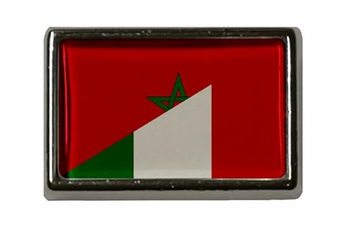 U24 Spilla Marocco Italia con bandiera, Acrilico