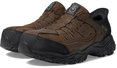 Skechers Men's Work Holdredge Ryker Hands Free Slip-in, Brown, 13W