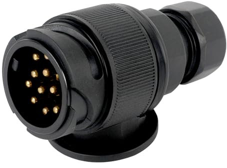 Qiping Prise Remorque 13 Broches, 12V Connecteur de Prise de Remorque Électrique Étanche,pour Remorque Caravane Camion RV