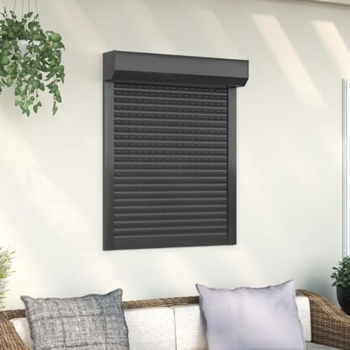 ZEYUAN Rollladen Aluminium, Aussenrolladen, Schrank Rollo, Außenrollo, Sonnenschutzrollo Außen, 70×100 cm Anthrazit