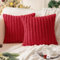 mosayt Weihnachts Kissenbezug 45x45 rot Fell Plüsch 2er Set weich flauschig Boho Deko Weihnachten Sofa Kissenbezüge Kissenhülle Dekokissen Couchkissen Sofakissen Wohnzimmer Winter Home Decor Stuhl